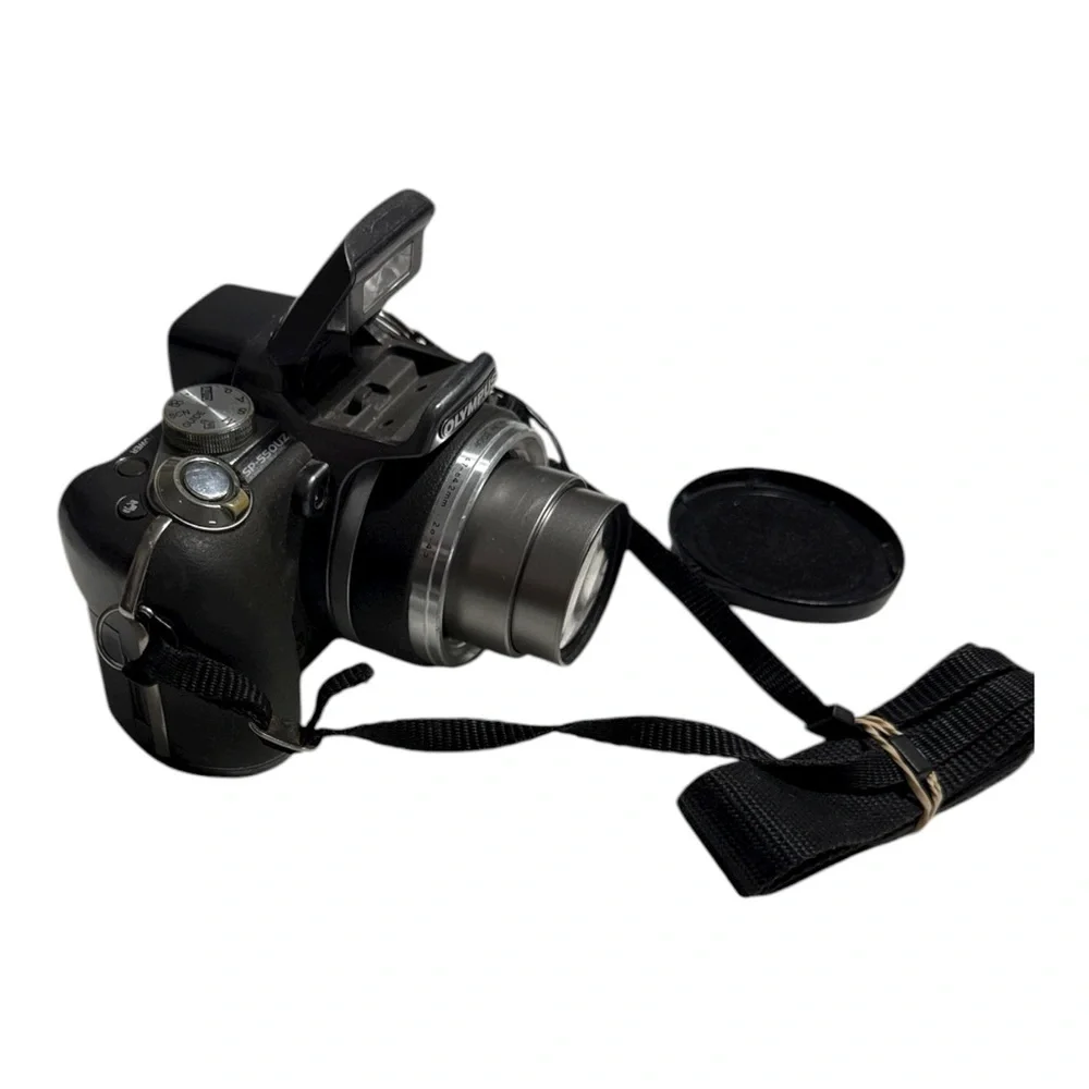 Olympus Black Digital Camera with Lens and Strap